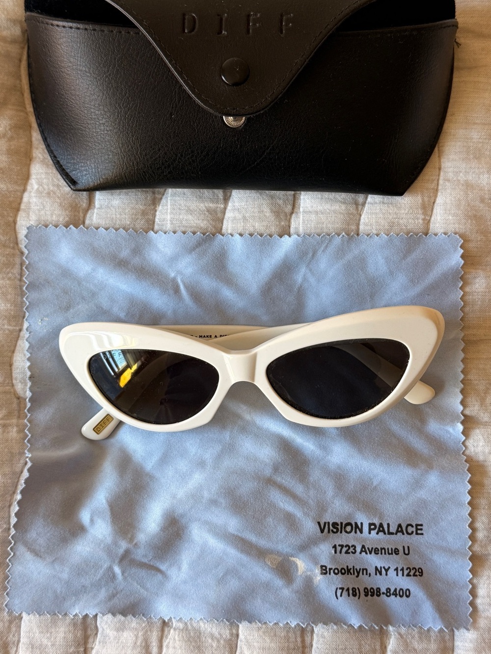 DIFF Eyewear Cleo White Sunglasses